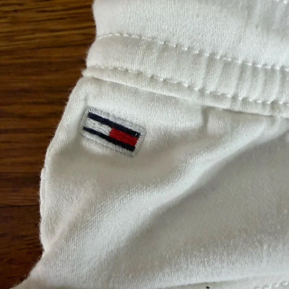 Tommy Jeans Womens White Twill Lightweight Jogger Pants  Size XL